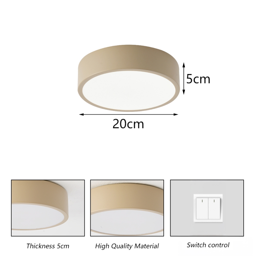 Brilagi - LED-kattovalaisin POOL LED/18W/230V 3000/4000/6000K halkaisija 20 cm beige