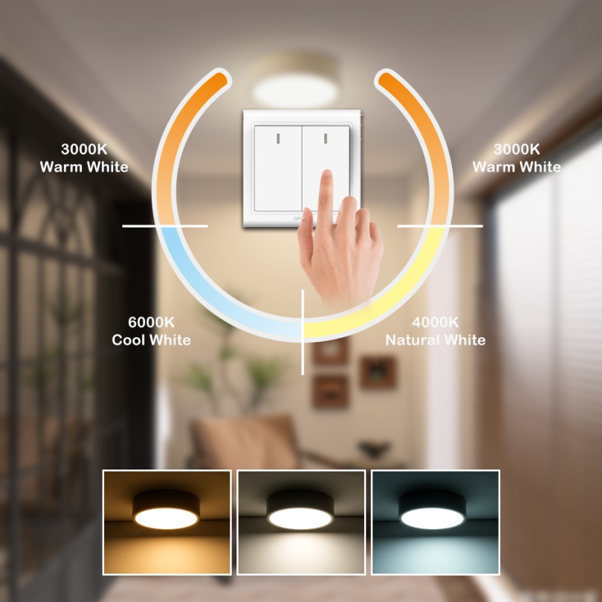 Brilagi - POOL LED - LED-kattovalaisin 18 W, 230 V, 3000/4500/6000 K, halkaisija 20 cm, beige