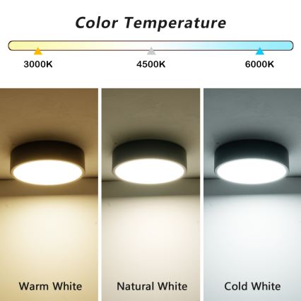 Brilagi - LED-kattovalaisin POOL LED/18W/230V 3000/4500/6000K halkaisija 20 cm musta