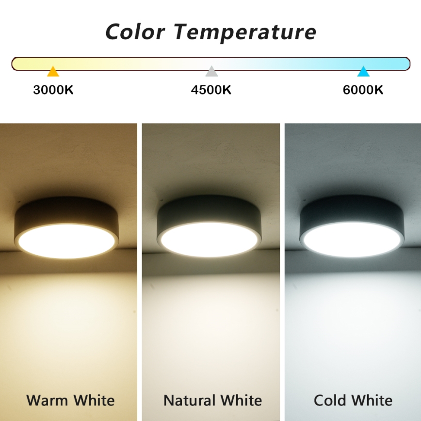 Brilagi - LED-kattovalaisin POOL LED/18W/230V 3000/4500/6000K halkaisija 20 cm musta