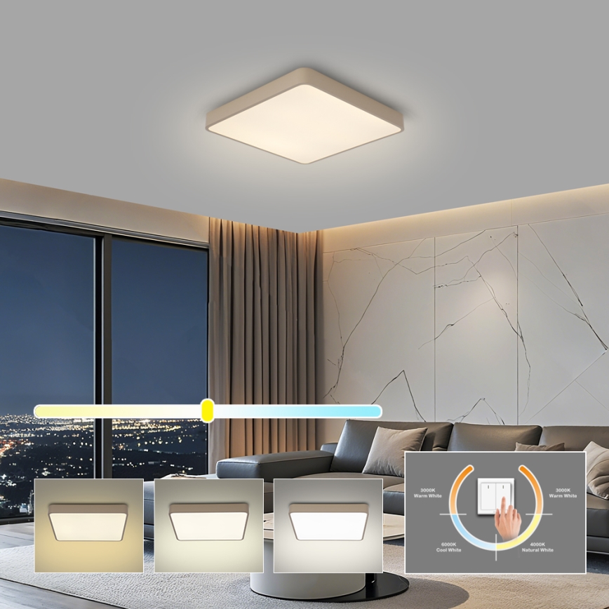 Brilagi - LED-kattovalaisin POOL LED/36W/230V 3000/4000/6000K 40x40 cm beige