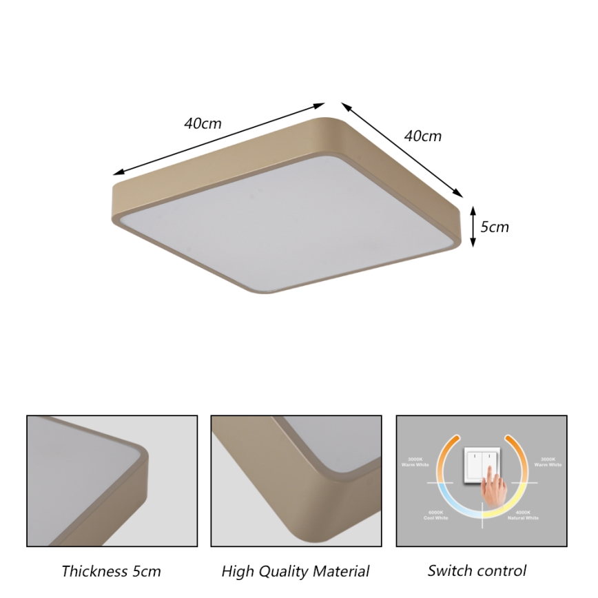 Brilagi - LED-kattovalaisin POOL LED/36W/230V 3000/4000/6000K 40x40 cm beige