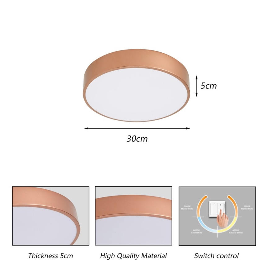 BRILAGI - LED-kattovalaisin POOL LED/36W/230V 3000/4000/6000K Ø 30 cm pronssinvärinen