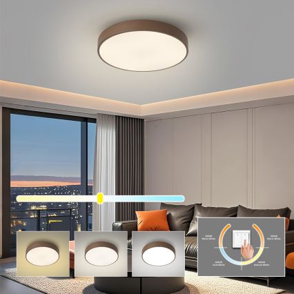 Brilagi - LED-kattovalaisin POOL LED/48W/230V 3000/4000/6000 K, Ø 40 cm, ruskea