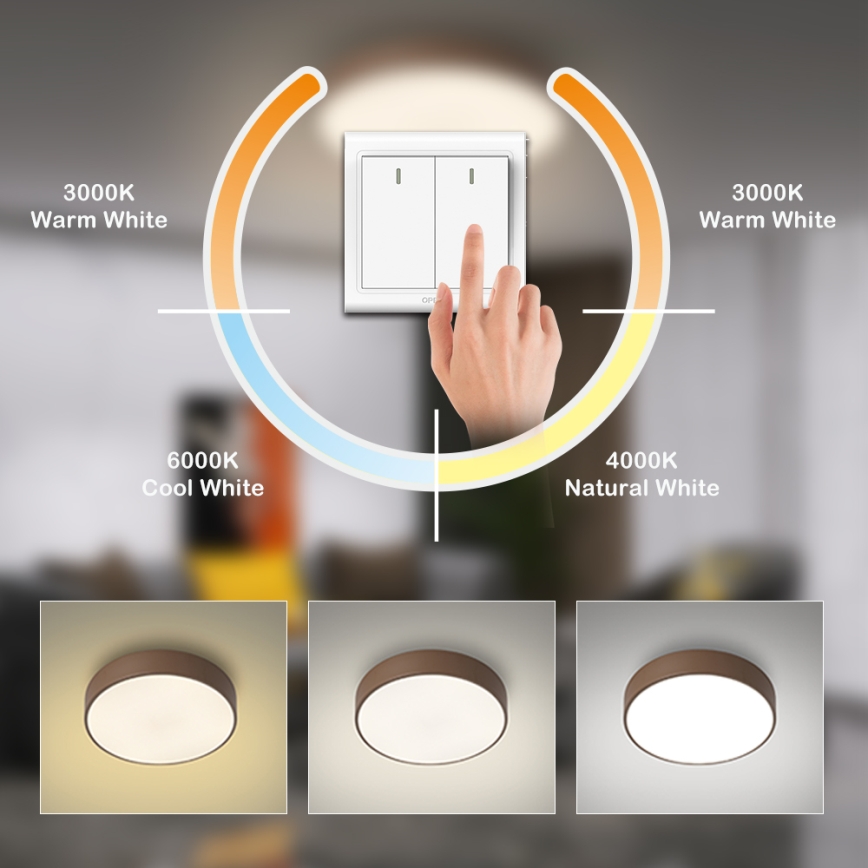 Brilagi - LED-kattovalaisin POOL LED/48W/230V 3000/4000/6000 K, Ø 40 cm, ruskea