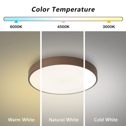 Brilagi - LED-kattovalaisin POOL LED/48W/230V 3000/4000/6000 K, Ø 40 cm, ruskea