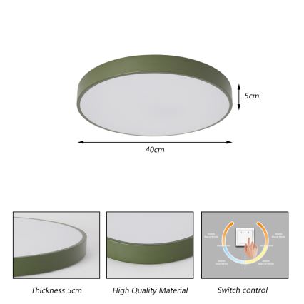 Brilagi - POOL LED kattovalaisin 48 W / 230 V, 3000/4000/6000 K, halkaisija 40 cm, vihreä