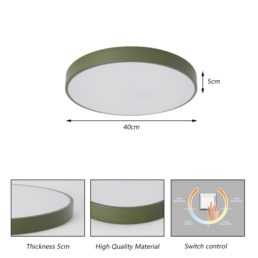 Brilagi - POOL LED kattovalaisin 48 W / 230 V, 3000/4000/6000 K, halkaisija 40 cm, vihreä