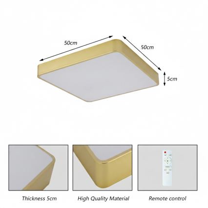 Brilagi - LED-kattovalaisin POOL LED/48W/230V 3000/4000/6000K 50x50 cm kultainen