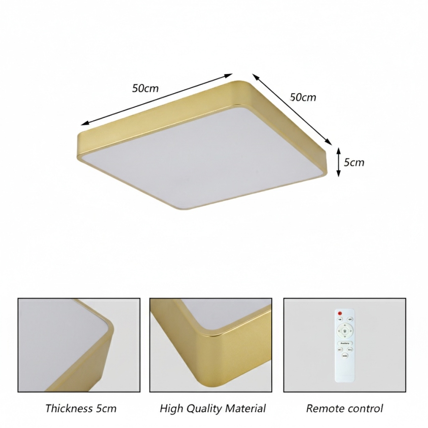 Brilagi - LED-kattovalaisin POOL LED/48W/230V 3000/4000/6000K 50x50 cm kultainen