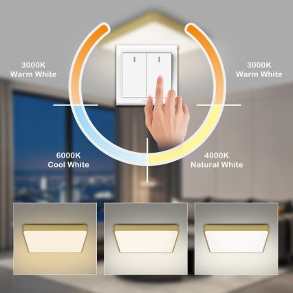 Brilagi - LED-kattovalaisin POOL LED/48W/230V 3000/4500/6000K 50x50 cm kultainen