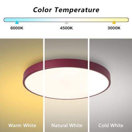 Brilagi - LED-kattovalaisin POOL LED/60W/230V 3000/4000/6000K, halkaisija 50 cm, burgundinpunainen