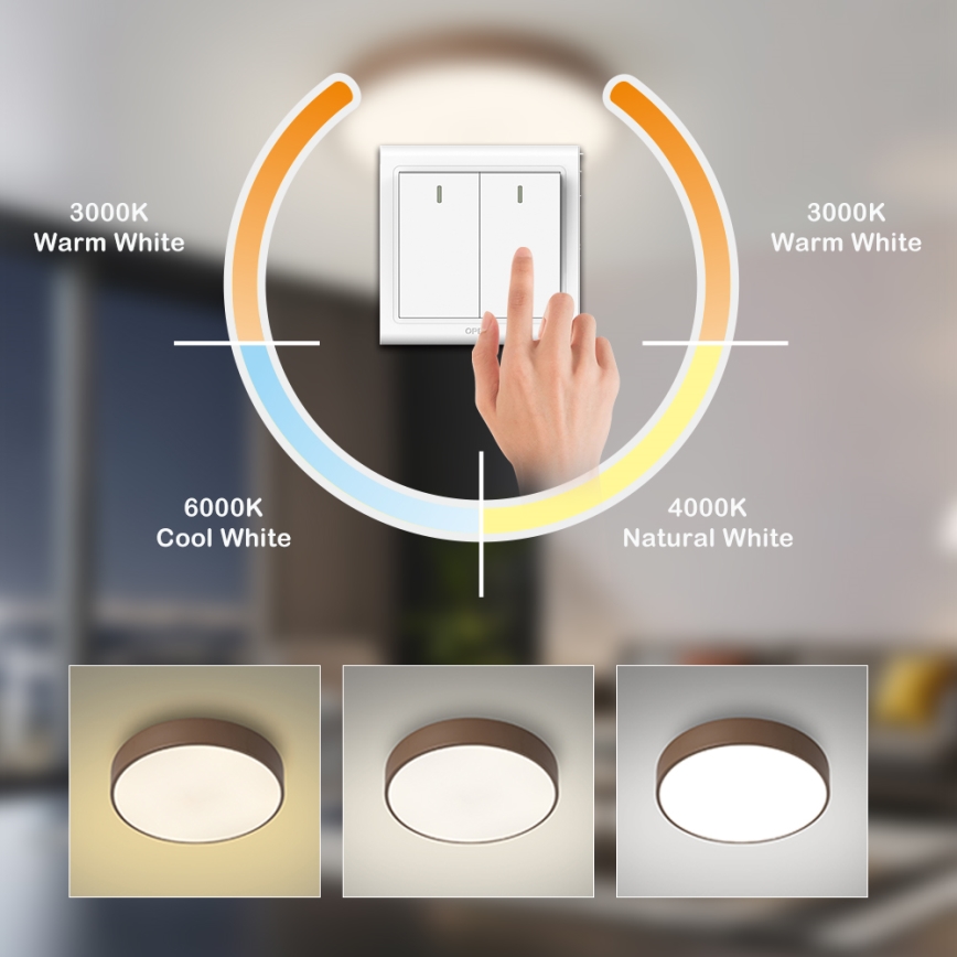 Brilagi - LED-kattovalaisin POOL LED/60W/230V, 3000/4000/6000K, halkaisija 50 cm, ruskea