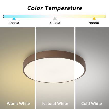 Brilagi - LED-kattovalaisin POOL LED/60W/230V, 3000/4000/6000K, halkaisija 50 cm, ruskea