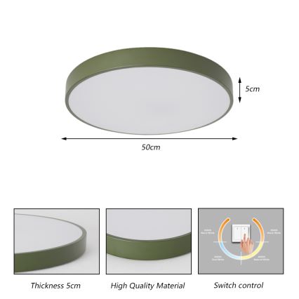 Brilagi - POOL LED-kattovalaisin, 60 W, 230 V, 3000/4000/6000 K, Ø 50 cm, vihreä