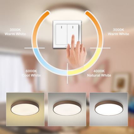 Brilagi - LED-kattovalaisin POOL LED/60W/230V 3000/4000/6000K halkaisija 60 cm ruskea
