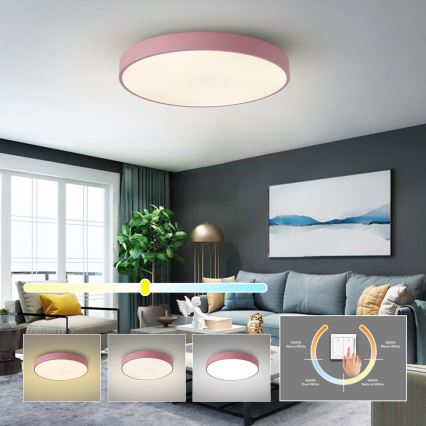 Brilagi - LED-kattovalaisin POOL LED/60W/230V 3000/4000/6000K Ø 60 cm, vaaleanpunainen