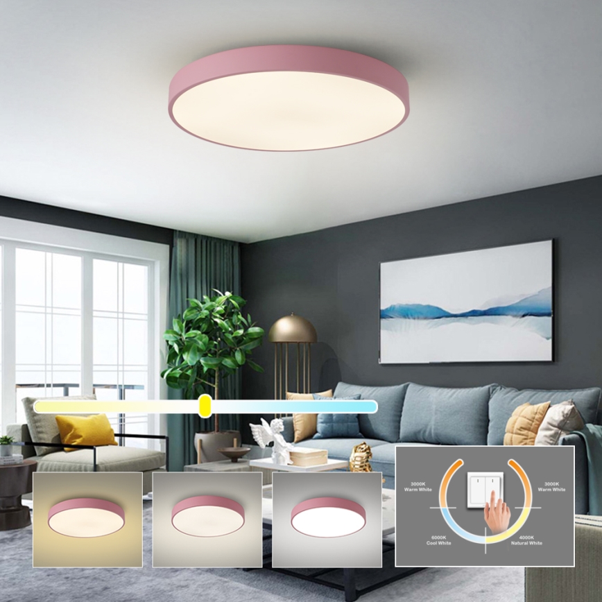 Brilagi - LED-kattovalaisin POOL LED/60W/230V 3000/4000/6000K Ø 60 cm, vaaleanpunainen