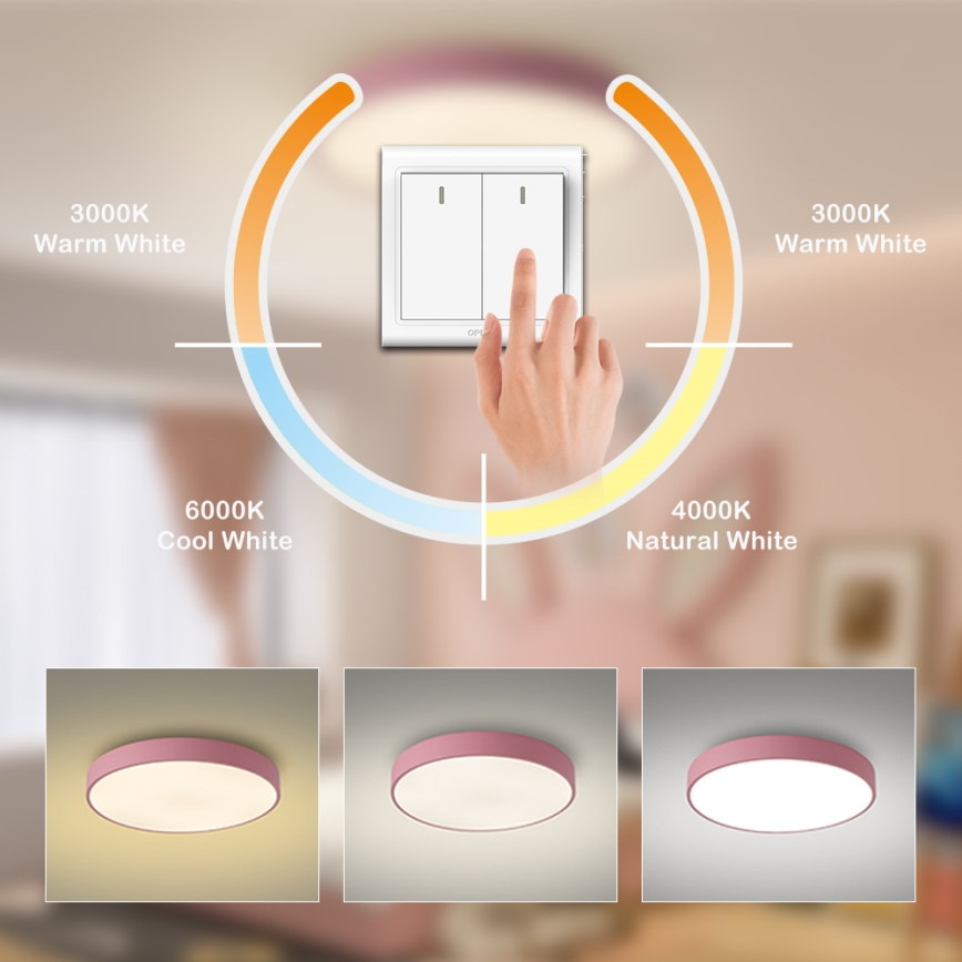 Brilagi - LED-kattovalaisin POOL LED/60W/230V 3000/4000/6000K Ø 60 cm, vaaleanpunainen