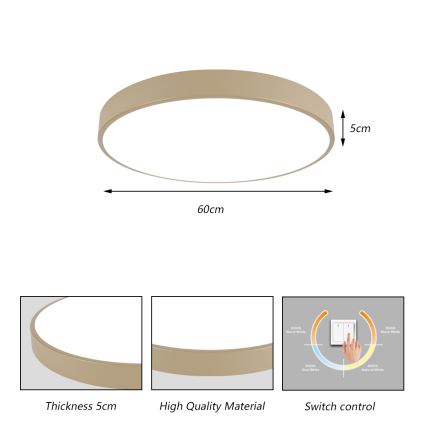 Brilagi - LED-kattovalaisin POOL LED/60W/230V 3000/4000/6000K, halkaisija 60 cm, beige