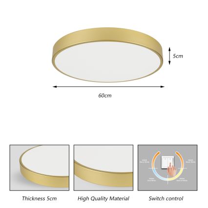 Brilagi - LED-kattovalaisin POOL LED/60W/230V 3000/4000/6000K halkaisija 60 cm kultainen