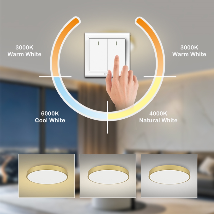 Brilagi - LED-kattovalaisin POOL LED/60W/230V 3000/4500/6000K halkaisija 60 cm kultainen