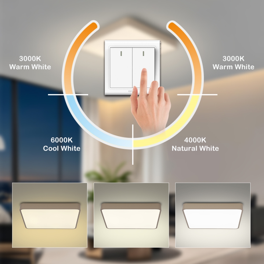 BRILAGI - LED-kattovalaisin POOL SQUARE 48W/230V 3000/4000/6000K 50x50 cm beige