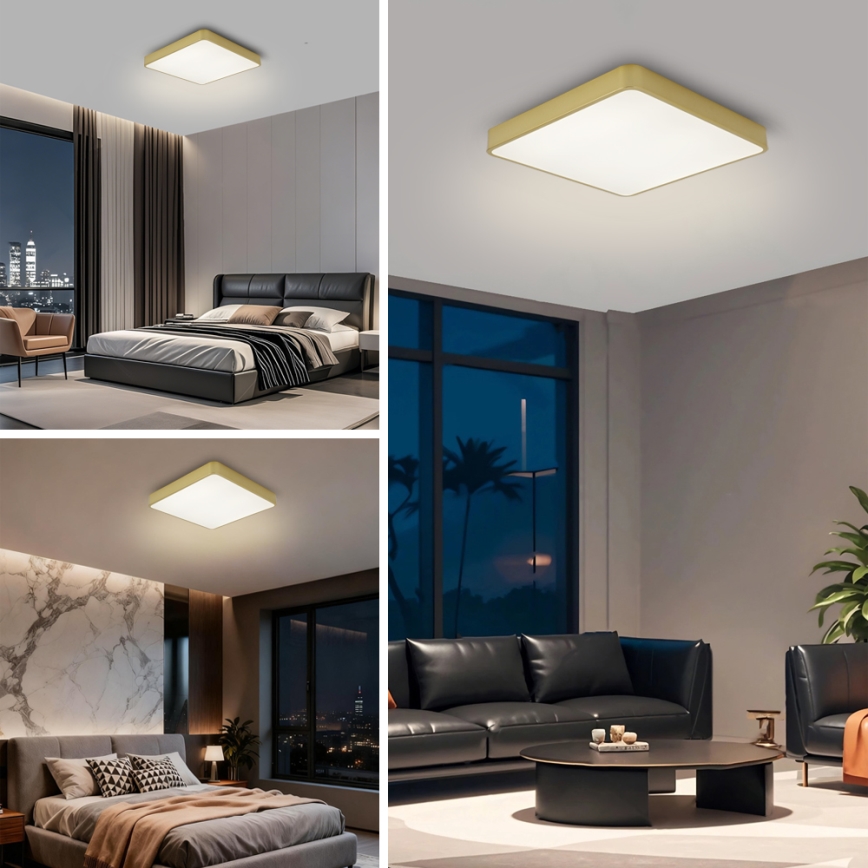 BRILAGI - LED-kattovalaisin POOL SQUARE LED/36W/230V 3000/4000/6000K 40x40 cm kultainen