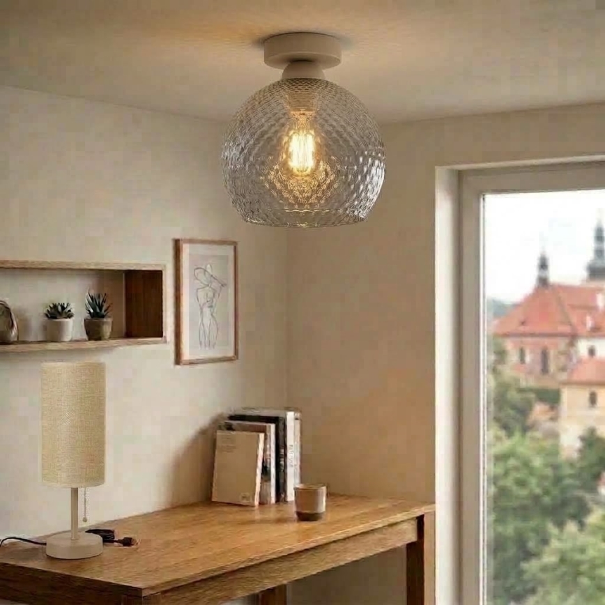 BRILAGI - LED kattovalaisin RETRO GLASS 1xE27/60W/230V halkaisija 25 cm beige/savunharmaa