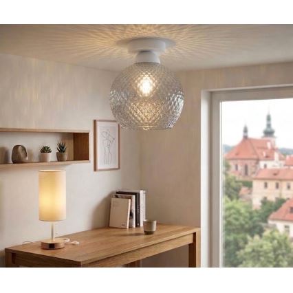 BRILAGI - LED-kattovalaisin RETRO GLASS 1xE27/60W/230V halkaisija 25 cm valkoinen/savunharmaa