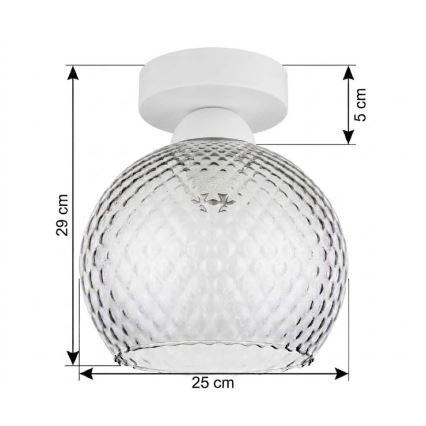 BRILAGI - LED-kattovalaisin RETRO GLASS 1xE27/60W/230V halkaisija 25 cm valkoinen/savunharmaa