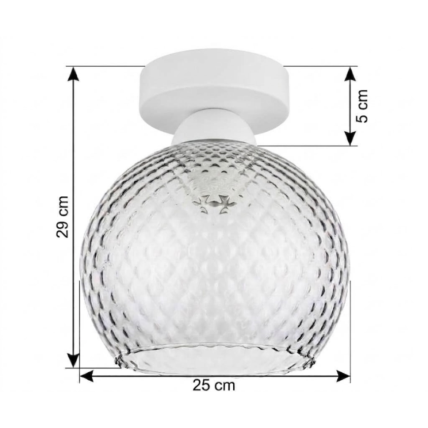 BRILAGI - LED-kattovalaisin RETRO GLASS 1xE27/60W/230V halkaisija 25 cm valkoinen/savunharmaa