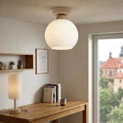 BRILAGI - LED-kattovalaisin RETRO GLASS 1xE27/60W/230V halkaisija 15 cm beige/valkoinen
