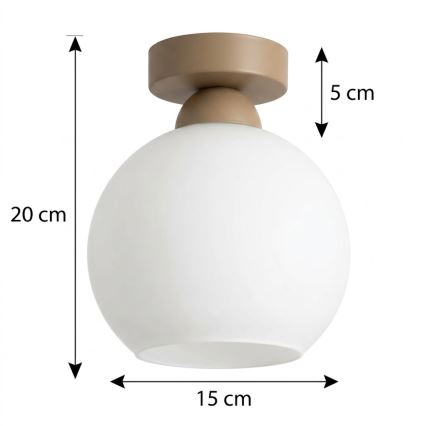 BRILAGI - LED-kattovalaisin RETRO GLASS 1xE27/60W/230V halkaisija 15 cm beige/valkoinen