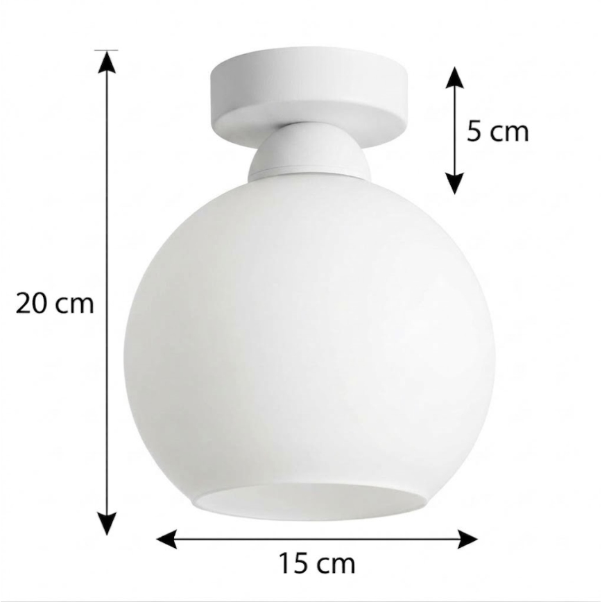 BRILAGI - LED-kattovalaisin RETRO GLASS 1xE27/60W/230V halkaisija 15 cm valkoinen