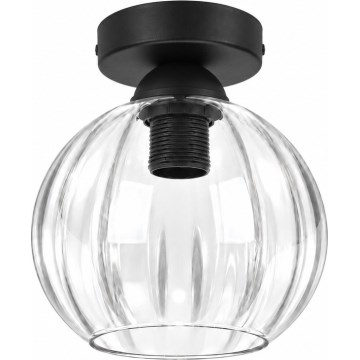 BRILAGI - LED-kattovalaisin RETRO GLASS 1xE27/60W/230V halkaisija 18 cm musta/läpinäkyvä