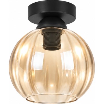 BRILAGI - LED-kattovalaisin RETRO GLASS 1xE27/60W/230V halkaisija 18 cm musta/savuinen beige