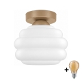 BRILAGI - LED-kattovalaisin RETRO GLASS 1xE27/60W/230V halkaisija 20 cm beige/valkoinen