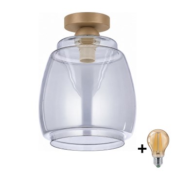 BRILAGI - LED-kattovalaisin RETRO GLASS 1xE27/60W/230V halkaisija 26 cm beige/savunharmaa