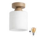 BRILAGI - LED-kattovalaisin RETRO GLASS 1xE27/60W/230V Ø 10 cm beige/valkoinen