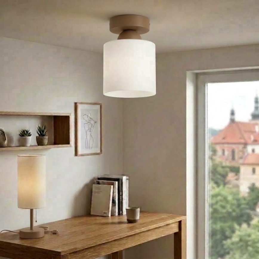 BRILAGI - LED-kattovalaisin RETRO GLASS 1xE27/60W/230V Ø 10 cm beige/valkoinen
