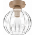 BRILAGI - LED-kattovalaisin RETRO GLASS 1xE27/60W/230V Ø 18 cm beige/läpinäkyvä