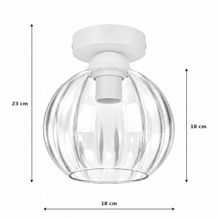 BRILAGI - LED-kattovalaisin RETRO GLASS 1xE27/60W/230V Ø 18 cm valkoinen/kirkas