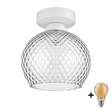 BRILAGI - LED kattovalaisin RETRO GLASS 1xE27/60W/230V Ø 18 cm valkoinen/savunharmaa