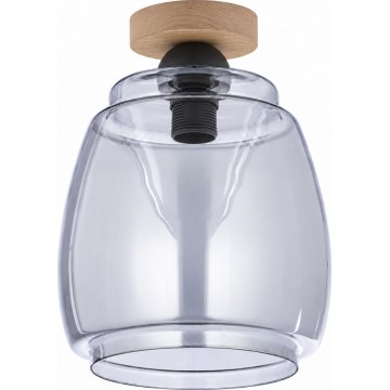 BRILAGI - LED-kattovalaisin RETRO GLASS 1xE27/60W/230V Ø 26 cm tammi/savunharmaa