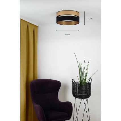 Brilagi - LED-kattovalaisin ROYAL LED/24W/230V halkaisija 45 cm musta/kulta