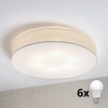 Brilagi - LED-kattovalaisin SIRIJA 6xE27/15W/230V halkaisija 80 cm kerma