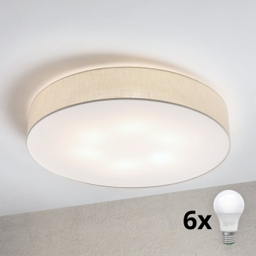 Brilagi - LED-kattovalaisin SIRIJA 6xE27/15W/230V halkaisija 80 cm kerma