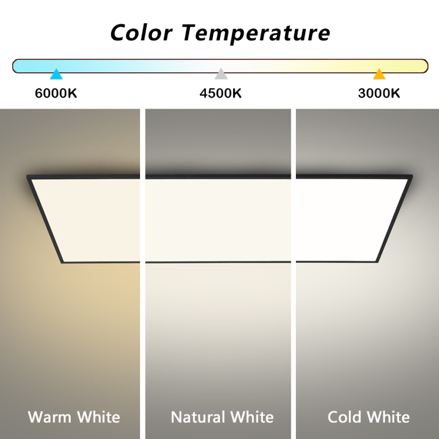 Brilagi - SLIMFRAME LED-kattovalaisin 80 W 230 V 120 x 60 cm 3000/4000/6000 K musta