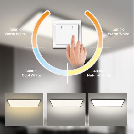 Brilagi - SLIMFRAME LED-kattovalaisin 80 W 230 V 120 x 60 cm 3000/4000/6000 K musta